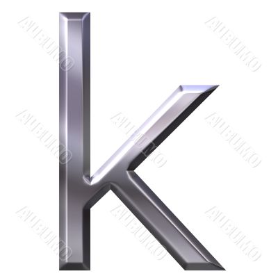 3D Silver Letter k