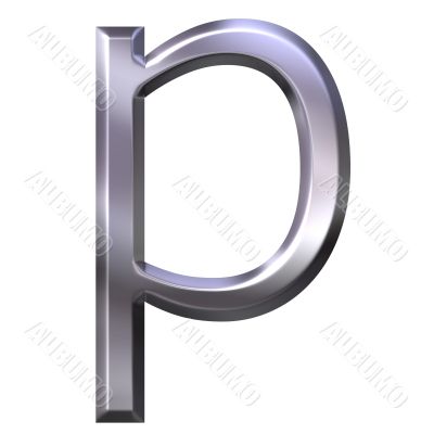 3D Silver Letter p