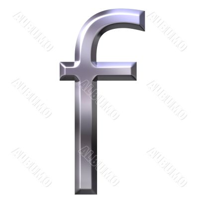 3D Silver Letter f