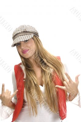 model posing with hands