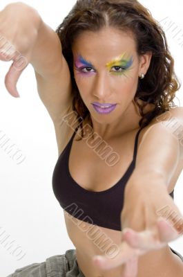 female model showing hands