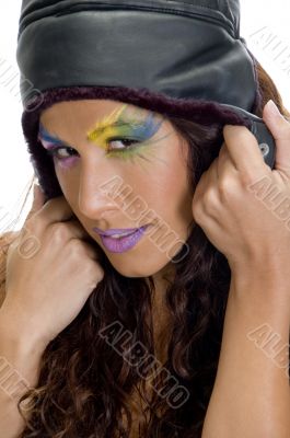 beautiful model with artistic makeup