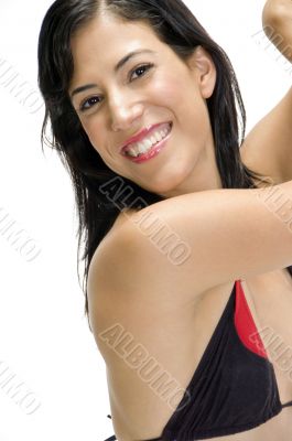 close up of smiling pretty woman