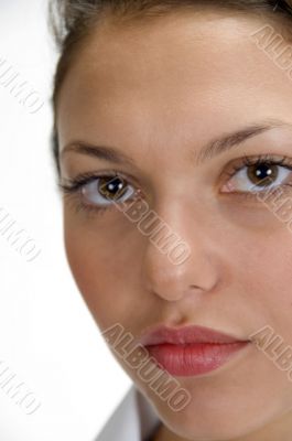 close up of medical professional`s face