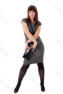 beautiful woman with handbag