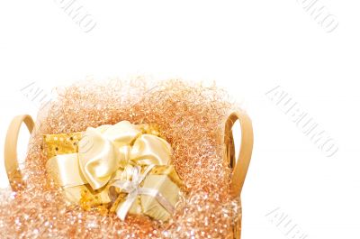 Christmas gifts on the white