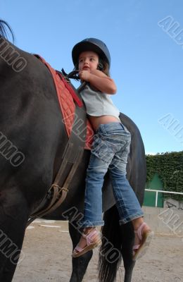 little girl and big horse