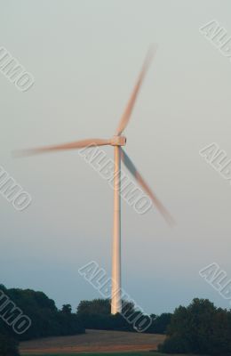 windturbine on sunset light