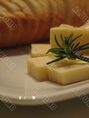 fresh sliced bread and cheese