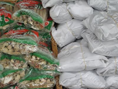 bagged food at a market
