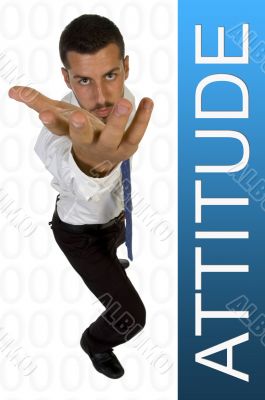 high angle view of handsome man