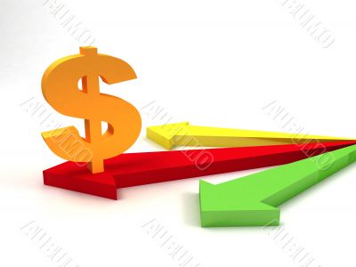 dollar sign on arrows
