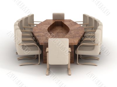 Conference of halls on a white background. 3D image.