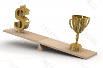 Sports and business. 3D image