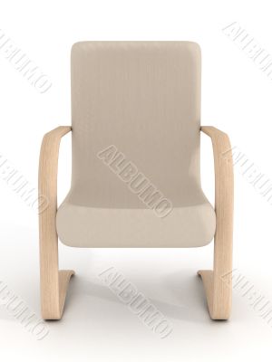 leather armchair on a white background. 3D image.