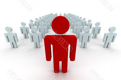 Conceptual image of teamwork. 3D image.