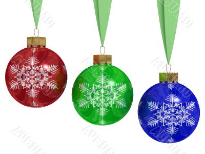 Christmas decoration on white background. 3D image.