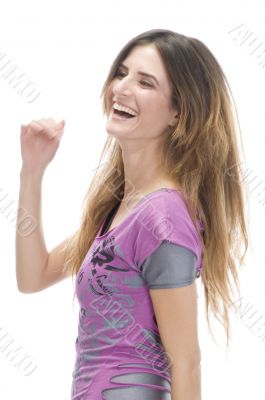 caucasian model smiling