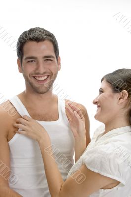laughing romantic couple