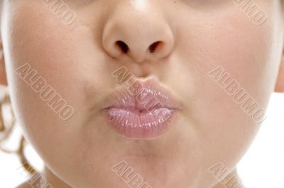 close view of lips of girl