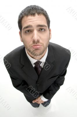 businessman making poor face