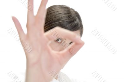 lady showing ok sign