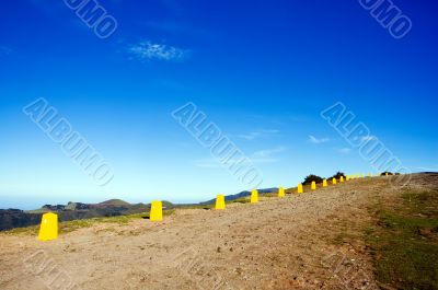 Yellow posts in Madeira mountains