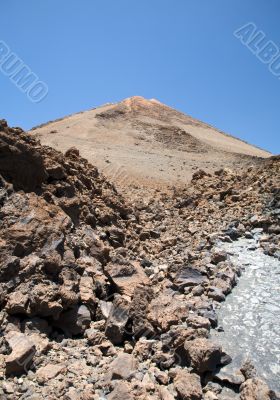 group of rocks down the volcano