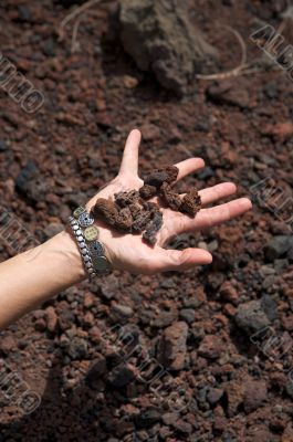 hand with little stones