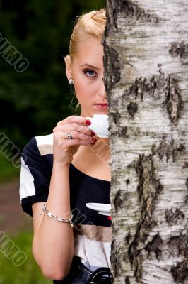 Beautiful young woman and coffee