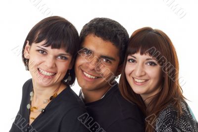 three happy friends