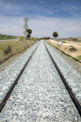 rail train with sign