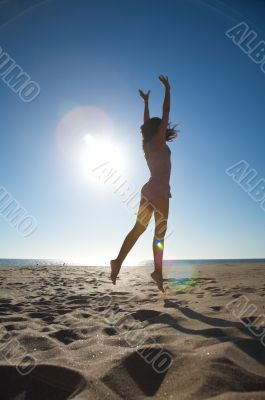 big jump against the sun