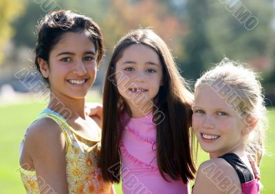 Three smiling girls