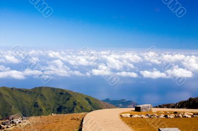 Road to blue heaven in mountains