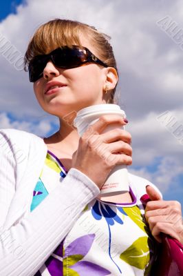 Beautiful young woman and coffee