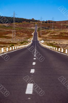 Country road going up a hill