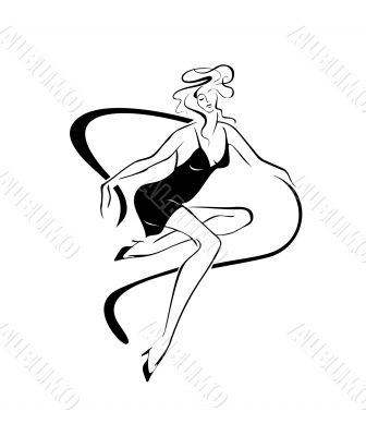 Stylised sexy woman drawing
