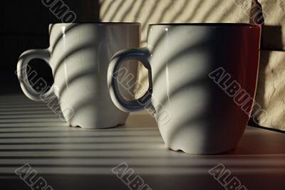 cups on a sunlight