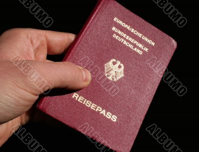 Showing the German Passport