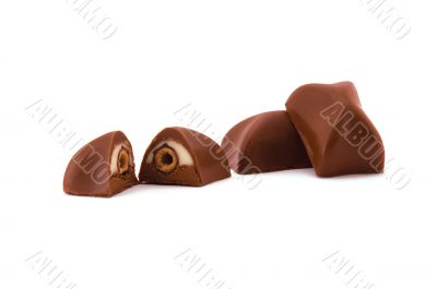 chocolate on the white