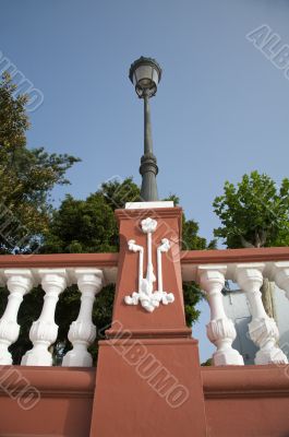 street lamp on balustrade