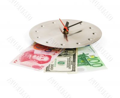 currency on a clock