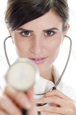 lady doctor posing with stethoscope