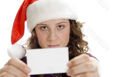 model showing visiting card