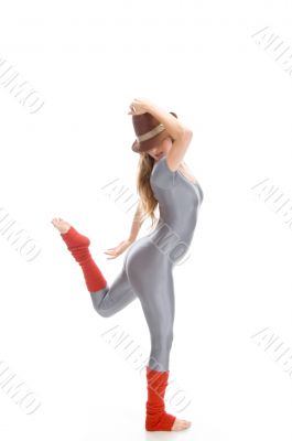 female doing dance step