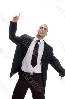 young professional man dancing