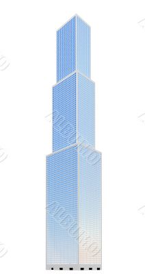 skyscraper over white