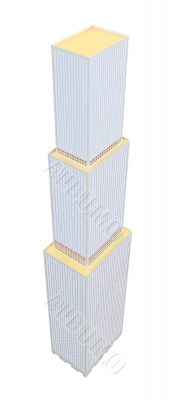 skyscraper over white