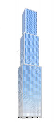skyscraper over white